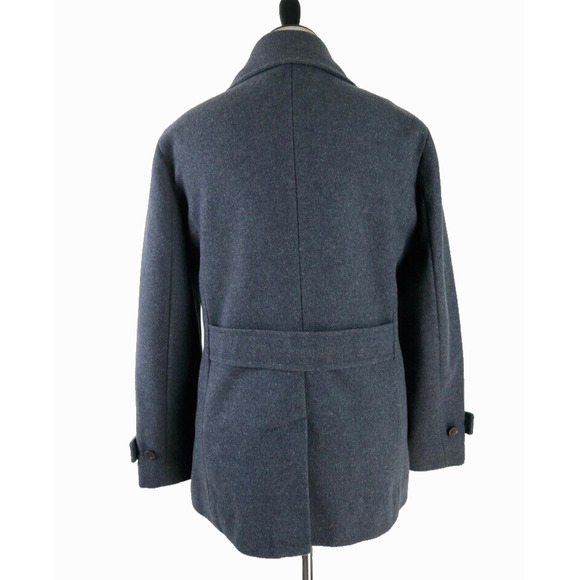 Lands End Size 12 Wool Blend Double Breasted Pea Coat Gray - Picture 4 of 11